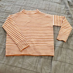TOAST orange stripe mock neck sweater